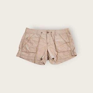 Vintage Y2k early 2000s Old Navy tan low rise tie front cargo mini shorts